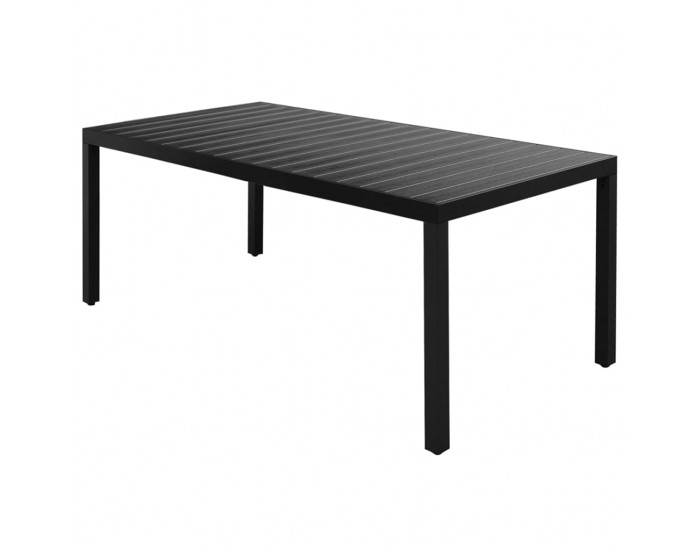 Sonata H Градински трапезен комплект, 9 части, PVC ратан, черен