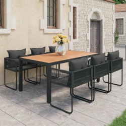 Sonata H Градински трапезен комплект, 7 части, PVC ратан, черно-кафяв - Seturi pentru exterior