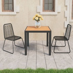 Sonata H Градински трапезен комплект, 3 части, PVC ратан, черно-кафяв - Seturi pentru exterior