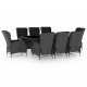 Sonata Set mobilier exterior cu perne, 9 piese, gri închis, poliratan