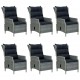 Sonata Set mobilier exterior cu perne, 7 piese, gri deschis, poliratan