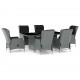 Sonata Set mobilier exterior cu perne, 7 piese, gri deschis, poliratan