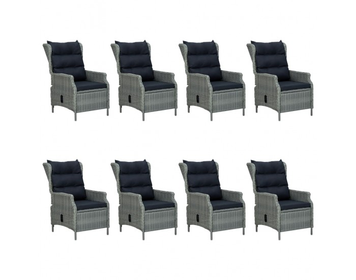 Sonata Set mobilier de exterior cu perne 9 piese gri deschis poliratan