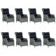 Sonata Set mobilier de exterior cu perne 9 piese gri deschis poliratan