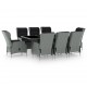 Sonata Set mobilier de exterior cu perne 9 piese gri deschis poliratan