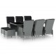 Sonata Set mobilier exterior cu perne, 9 piese, gri deschis, poliratan