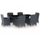 Sonata Set mobilier exterior cu perne, 7 piese, gri închis, poliratan
