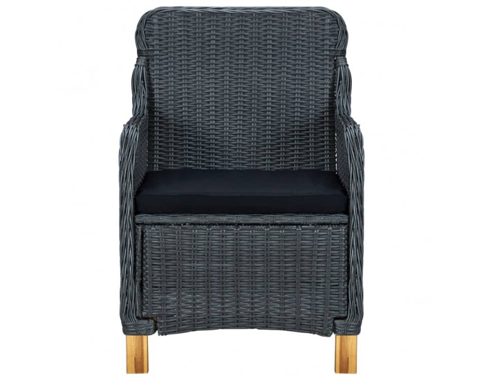 Sonata Set mobilier exterior cu perne, 7 piese, gri închis, poliratan