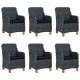 Sonata Set mobilier exterior cu perne, 7 piese, gri închis, poliratan
