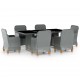 Sonata Set mobilier de exterior cu perne,7 piese,gri deschis,poliratan