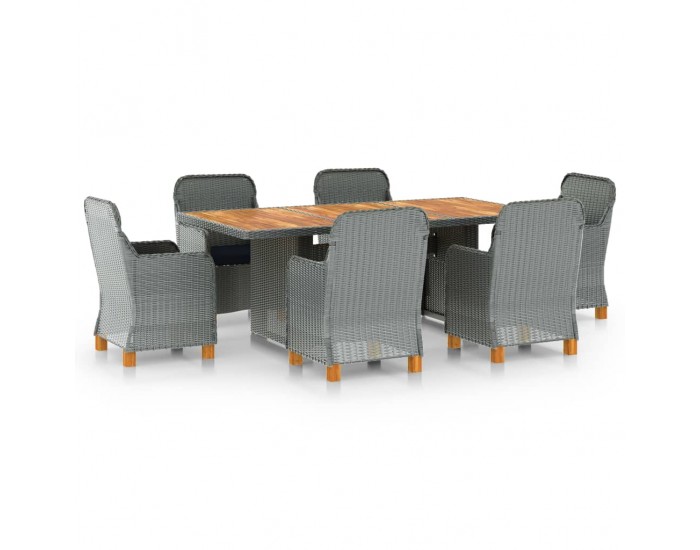 Sonata Set mobilier de exterior cu perne,7 piese,gri deschis,poliratan