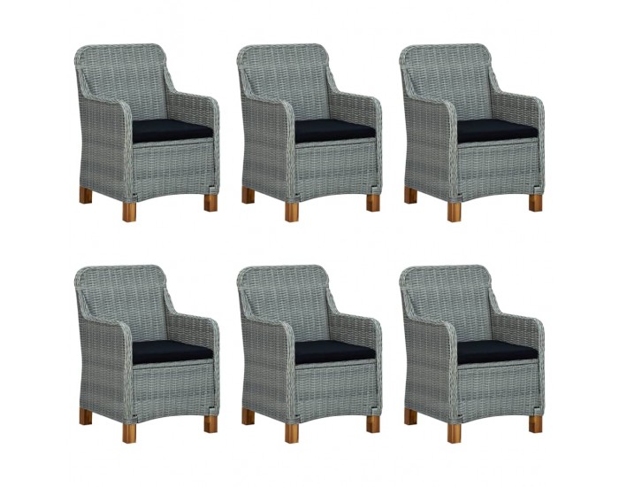 Sonata Set mobilier de exterior cu perne,7 piese,gri deschis,poliratan