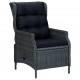 Sonata H Градински комплект с възглавници, 9 части, полиратан, тъмносив