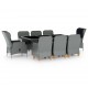 Sonata Set mobilier de exterior cu perne,9 piese,gri deschis,poliratan