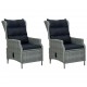 Sonata Set mobilier de exterior cu perne,9 piese,gri deschis,poliratan