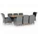Sonata Set mobilier de exterior cu perne,9 piese,gri deschis,poliratan