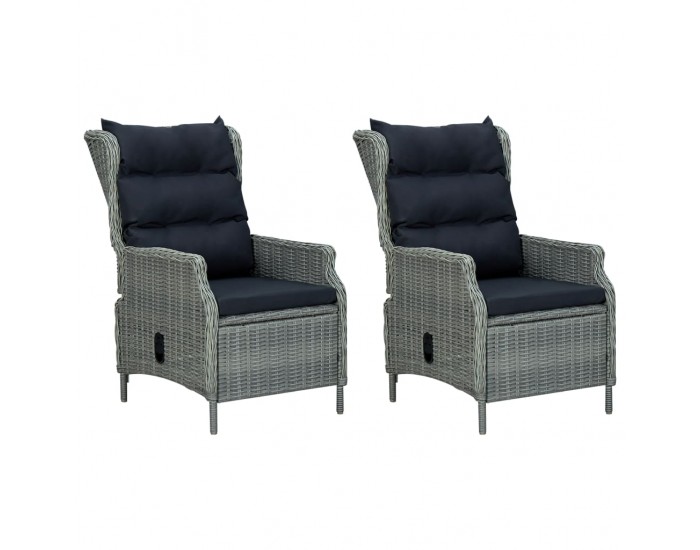 Sonata Set mobilier de exterior cu perne,9 piese,gri deschis,poliratan