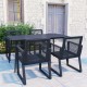 Sonata H Градински трапезен комплект, 5 части, PVC ратан, черен
