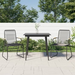 Sonata H Градински трапезен комплект от 3 части, черно, PVC ратан - Seturi pentru exterior