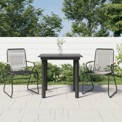 Sonata H Градински трапезен комплект от 3 части, черно, PVC ратан - Seturi pentru exterior