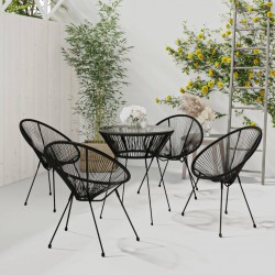 Sonata H Градински трапезен комплект, 5 части, PVC ратан, черен - Seturi pentru exterior
