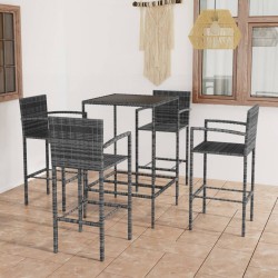Sonata H Градински бар комплект, 5 части, полиратан, сив - Seturi pentru exterior