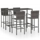 Sonata Set mobilier bar de grădină, 5 piese, gri, poliratan