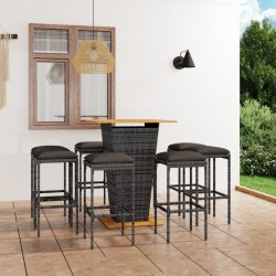 Sonata H Градински бар комплект с възглавници, 9 части, полиратан, сив - Seturi pentru exterior