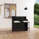 Sonata H Градински бар комплект с възглавници, 3 части, черен