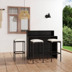 Sonata H Градински бар комплект с възглавници, 4 части, черен - Seturi pentru exterior