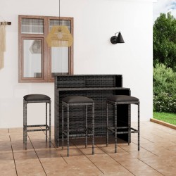 Sonata H Градински бар комплект с възглавници, 4 части, сив - Seturi pentru exterior