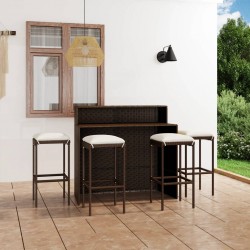 Sonata H Градински бар комплект с възглавници, 5 части, кафяв - Seturi pentru exterior
