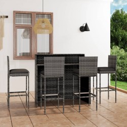 Sonata H Градински бар комплект с възглавници, 5 части, сив - Seturi pentru exterior