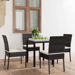 Sonata H Градински трапезен комплект, 5 части, черен полиратан - Seturi pentru exterior
