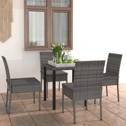 Sonata H Градински трапезен комплект от 5 части, полиратан, сив - Seturi pentru exterior