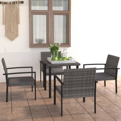 Sonata H Градински трапезен комплект от 5 части, полиратан, сив - Seturi pentru exterior