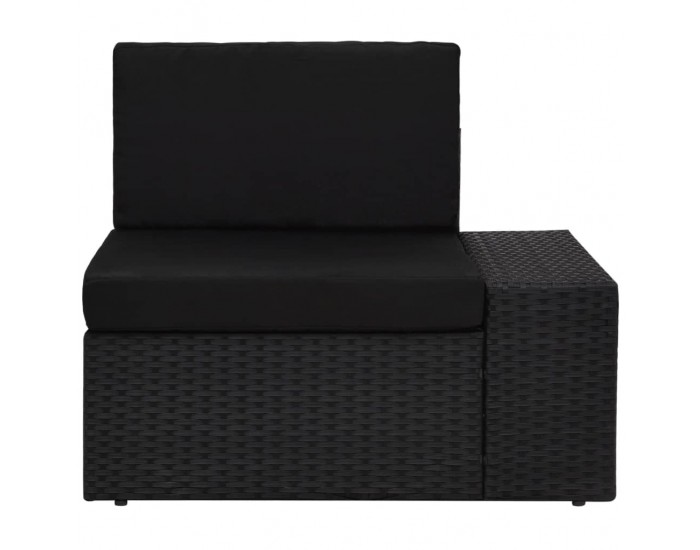 Sonata Set mobilier de grădină, 9 piese, negru, poliratan