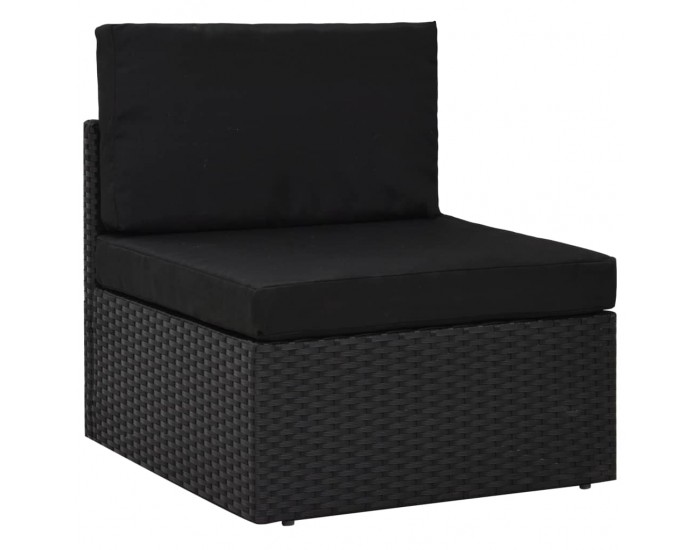 Sonata Set mobilier de grădină, 9 piese, negru, poliratan