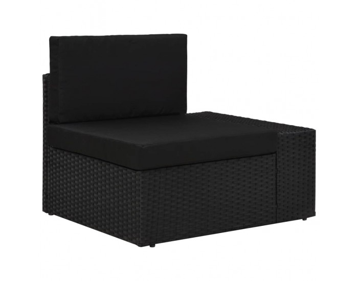 Sonata Set mobilier de grădină, 9 piese, negru, poliratan
