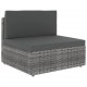 Sonata Set mobilier de grădină cu perne, 7 piese, gri, poliratan
