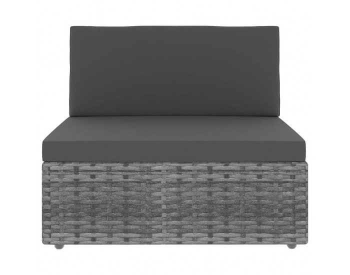 Sonata Set mobilier de grădină cu perne, 7 piese, gri, poliratan
