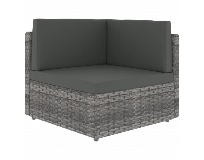 Sonata Set mobilier de grădină cu perne, 7 piese, gri, poliratan