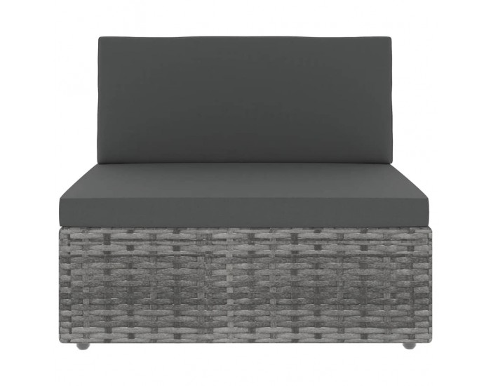 Sonata Set mobilier de grădină cu perne, 5 piese, gri, poliratan