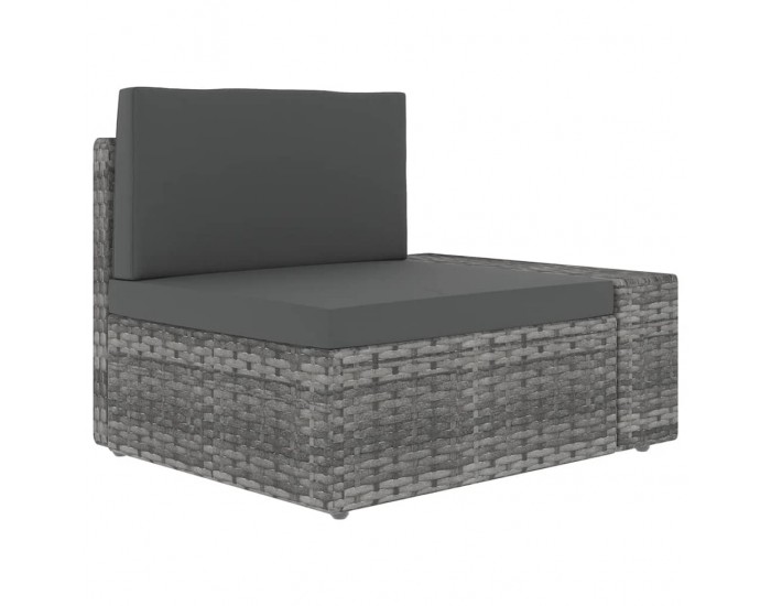 Sonata Set mobilier de grădină cu perne, 5 piese, gri, poliratan
