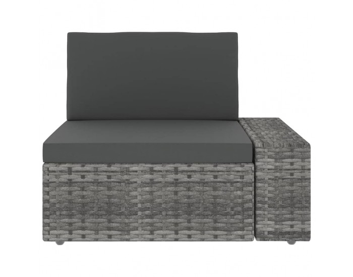 Sonata Set mobilier de grădină cu perne, 5 piese, gri, poliratan