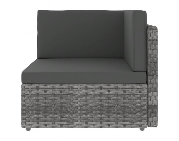 Sonata Set mobilier de grădină cu perne, 9 piese, gri, poliratan
