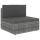 Sonata Set mobilier de grădină cu perne, 9 piese, gri, poliratan