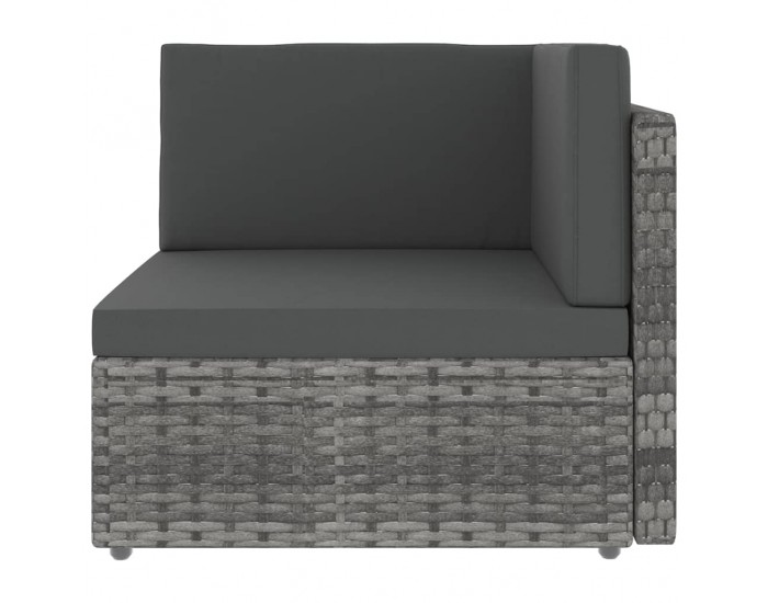 Sonata Set mobilier de grădină cu perne, 14 piese, gri, poliratan
