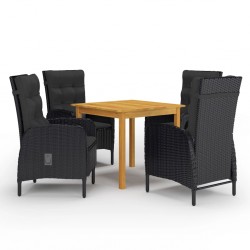 Sonata Set mobilier de grădină, 5 piese, negru