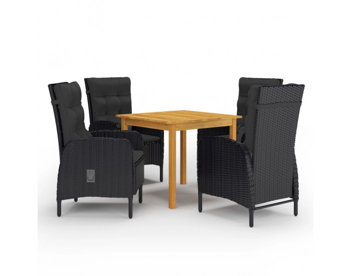 Sonata Set mobilier de grădină, 5 piese, negru